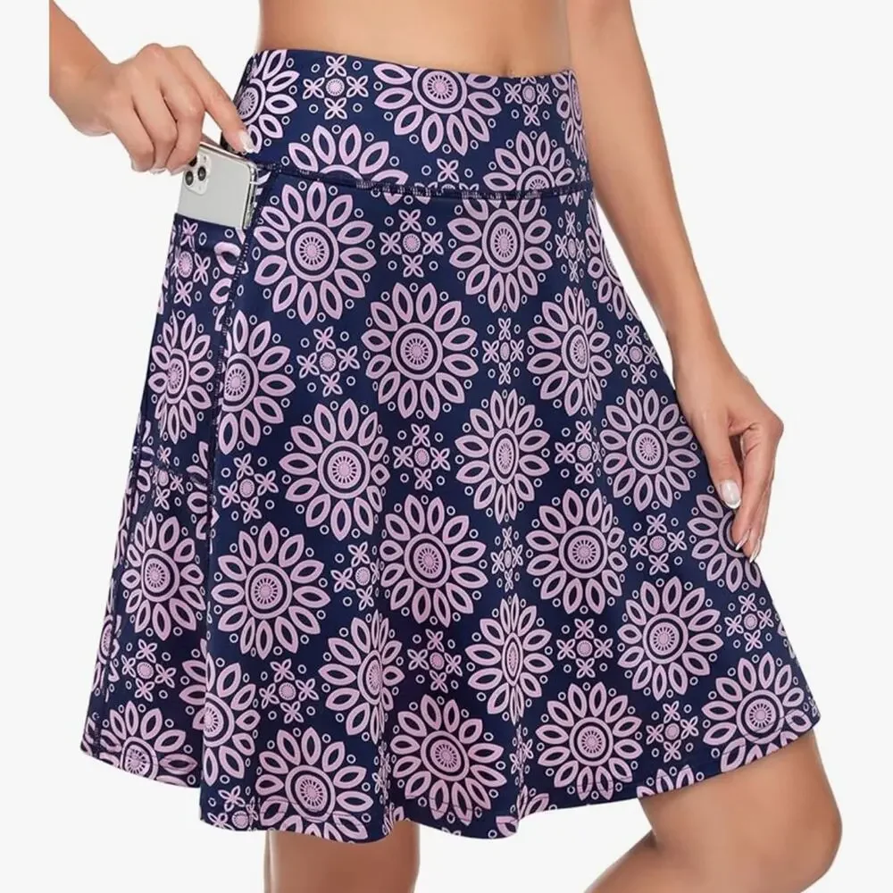 Koralhy 20 in. Golf Athletic Skort with Pockets Navy Pink Size Medium